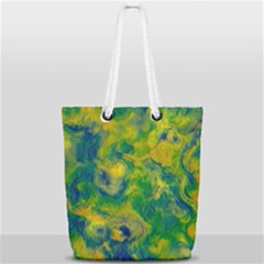 Abstract Texture Background Color Full Print Rope Handle Tote (small) by Wegoenart