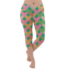 Abstract Seamlesspattern Graphic Lines Vintage Background Grunge Pattern Colorful Lightweight Velour Capri Yoga Leggings by Vaneshart
