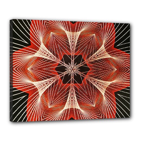 Star Pattern Red Abstract Canvas 20  X 16  (stretched) by Vaneshart