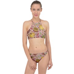 Thanksgiving Pattern Racer Front Bikini Set by Sobalvarro