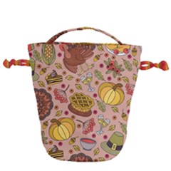 Thanksgiving Pattern Drawstring Bucket Bag by Sobalvarro