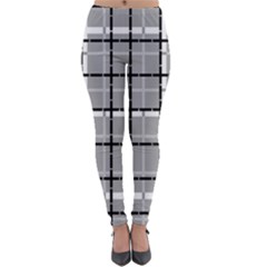 Pattern Carreaux Noir/gris Lightweight Velour Leggings by kcreatif