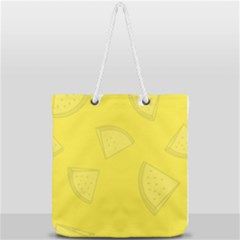 Yellow Pineapple Background Full Print Rope Handle Tote (large) by HermanTelo