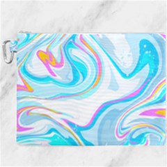 Blue Marble Print Canvas Cosmetic Bag (xxxl) by designsbymallika