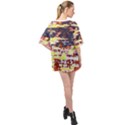 Multicolored Abstract Grunge Texture Print Oversized Chiffon Top View2