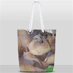 Close Up Mushroom Abstract Full Print Rope Handle Tote (small) by Fractalsandkaleidoscopes