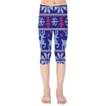 Knitted Christmas Pattern Kids  Capri Leggings 