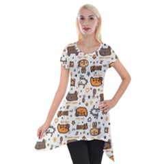 Animal Patterns Safari Short Sleeve Side Drop Tunic