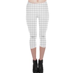 Aesthetic Black And White Grid Paper Imitation Capri Leggings  by genx