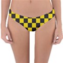 Checkerboard Pattern Black and Yellow Ancap Libertarian Reversible Hipster Bikini Bottoms View3