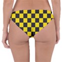 Checkerboard Pattern Black and Yellow Ancap Libertarian Reversible Hipster Bikini Bottoms View4