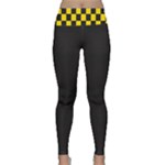 Checkerboard Pattern Black and Yellow Ancap Libertarian Lightweight Velour Classic Yoga Leggings