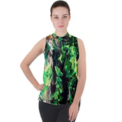 Plants 1 1 Mock Neck Chiffon Sleeveless Top by bestdesignintheworld