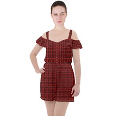Df Joe Paganetti Ruffle Cut Out Chiffon Playsuit by deformigo