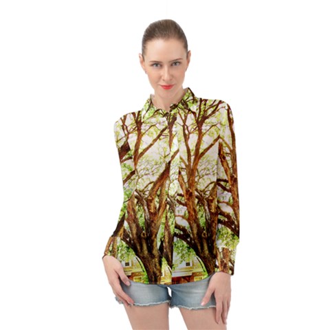 Hot Day In Dallas 14 Long Sleeve Chiffon Shirt by bestdesignintheworld