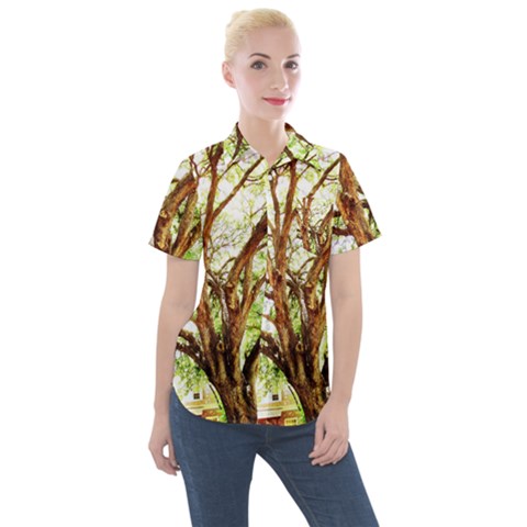 Hot Day In Dallas 14 Women s Short Sleeve Pocket Shirt by bestdesignintheworld