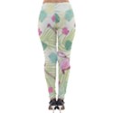 Beautiful Seamless Vector Tropical Pattern Background With Flamingo Hibiscus Lightweight Velour Leggings View2