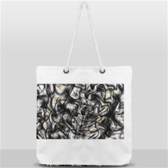 Marble Texture Full Print Rope Handle Tote (large)