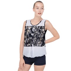 Marble Texture Bubble Hem Chiffon Tank Top by letsbeflawed