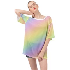 Pastel Goth Rainbow  Oversized Chiffon Top