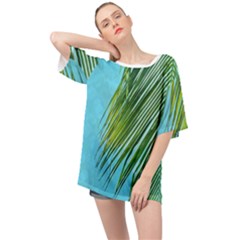 Tropical Palm Oversized Chiffon Top by TheLazyPineapple