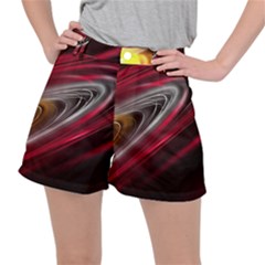 Circle Background Red Dark Bokeh Ripstop Shorts by Vaneshart