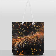 Abstract Background Particles Wave Full Print Rope Handle Tote (large) by Vaneshart