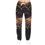 Abstract Background Particles Wave Women velvet Drawstring Pants