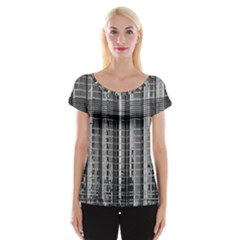 Architecture Structure Glass Metal Cap Sleeve Top by Vaneshart