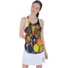 Background Abstract Texture Pattern Racer Back Mesh Tank Top