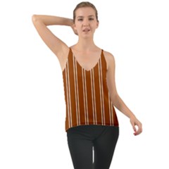Nice Stripes - Burnt Orange Chiffon Cami by FashionBoulevard