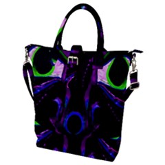 Demon Ethnic Mask Extreme Close Up Illustration Buckle Top Tote Bag by dflcprintsclothing