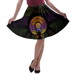 Fractal Abstract Background Pattern A-line Skater Skirt by Wegoenart