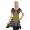 Fractal Abstract Background Pattern Short Sleeve Side Drop Tunic View1