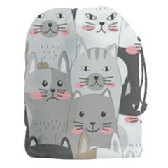 Cute Cats Seamless Pattern Drawstring Pouch (3xl) by Wegoenart