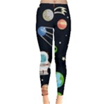 Space Astronomy Decorative Symbols Seamless Pattern Vector Illustration Leggings 