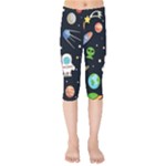 Space Astronomy Decorative Symbols Seamless Pattern Vector Illustration Kids  Capri Leggings 