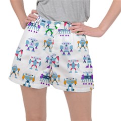 Cute Toy Robotsantennas Wires Seamless Pattern Ripstop Shorts by Nexatart