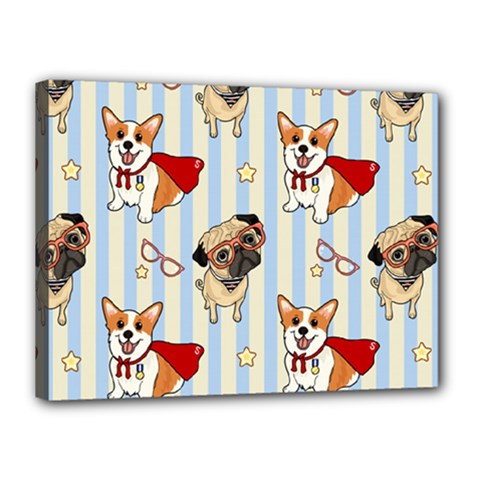 Pattern Dog Canvas 16  X 12  (stretched)