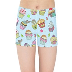 Cupcake Doodle Pattern Kids  Sports Shorts by Sobalvarro