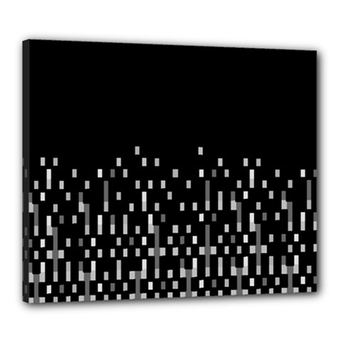 Black And White Matrix Patterned Design Canvas 24  X 20  (stretched) by dflcprintsclothing