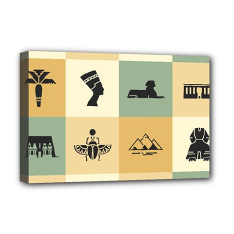 Egyptian Flat Style Icons Deluxe Canvas 18  X 12  (stretched) by Wegoenart