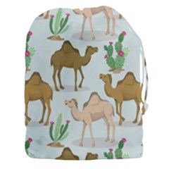 Camels Cactus Desert Pattern Drawstring Pouch (3xl) by Wegoenart