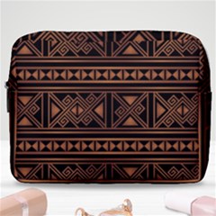 Colorful Bright Ethnic Seamless Striped Pattern Background Orange Black Colors Make Up Pouch (large) by Wegoenart