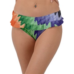 Grey Strips Frill Bikini Bottom by Sparkle