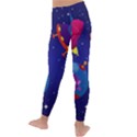 Cartoon Funny Aliens With Ufo Duck Starry Sky Set Kids  Lightweight Velour Leggings View4