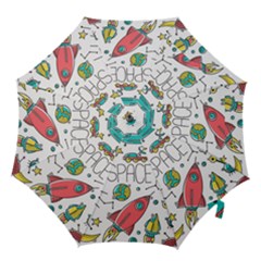 Space Cosmos Seamless Pattern Seamless Pattern Doodle Style Hook Handle Umbrellas (large) by Vaneshart