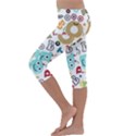 Seamless Pattern Vector With Funny Robots Cartoon Kids  Lightweight Velour Capri Leggings  View2