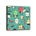 Seamless Pattern With Funny Monsters Cartoon Hand Drawn Characters Unusual Creatures Mini Canvas 4  x 4  (Stretched) View1
