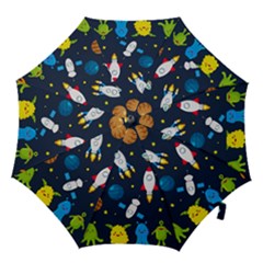 Big Set Cute Astronauts Space Planets Stars Aliens Rockets Ufo Constellations Satellite Moon Rover V Hook Handle Umbrellas (large) by Vaneshart